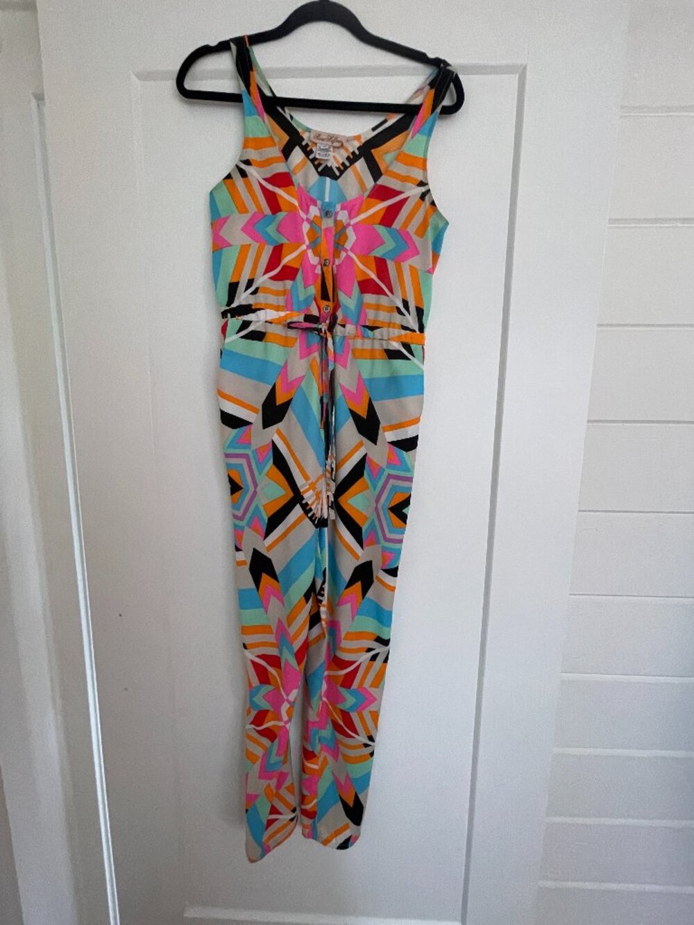 Mara Hoffman Neon Geometric Print Sleeveless Jumpsuit – Size XS